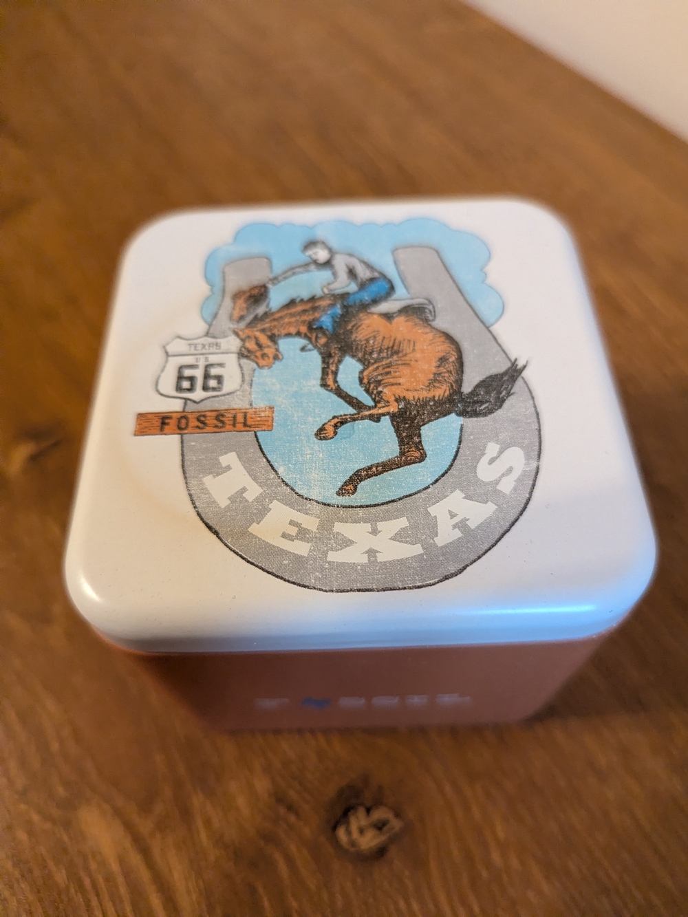 Fossil Texas Rodeo Horseshoe Tin